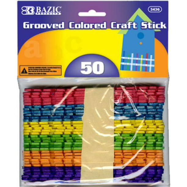 BAZIC Colored Craft Sticks 100 Per Pack Assorted